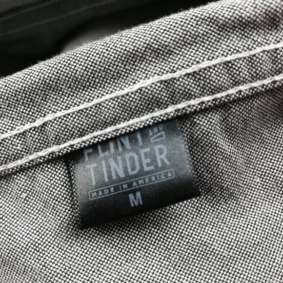 Flint & Tinder Shirt Texas Made Oxford L/S Button Up Gray Mens Medium - Picture 4 of 11